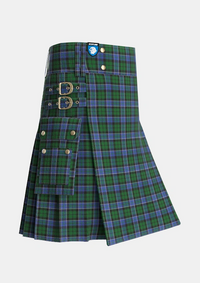 Utility_Graham_of_Montrose_Tartan_746_kilt_side_image_with_pleated_design_and_adjustable_buckles_for_men