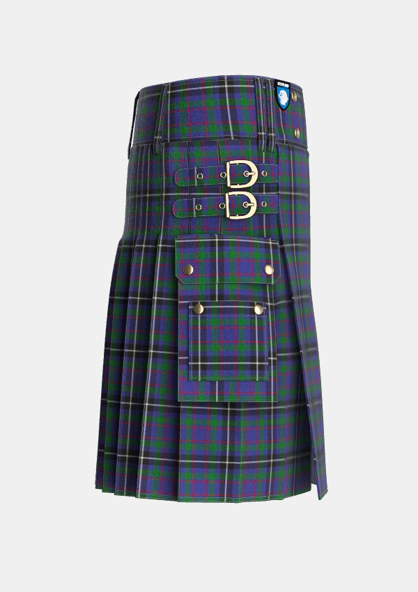 Utility_Grainger_Tartan_6603_kilt_right_image_with_pleated_design_and_adjustable_buckles_for_men