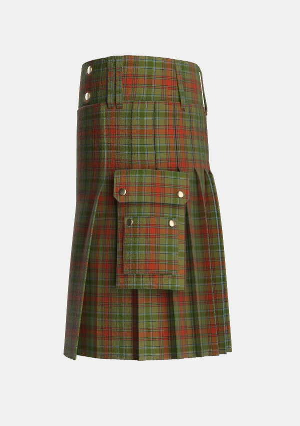 Utility_Grant_1714_Tartan_960_kilt_left_image_with_pleated_design_and_adjustable_buckles_for_men