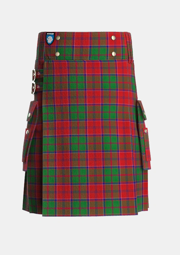 Utility_Grant_1819_1_Tartan_1384_kilt_front_image_with_pleated_design_and_adjustable_buckles_for_men
