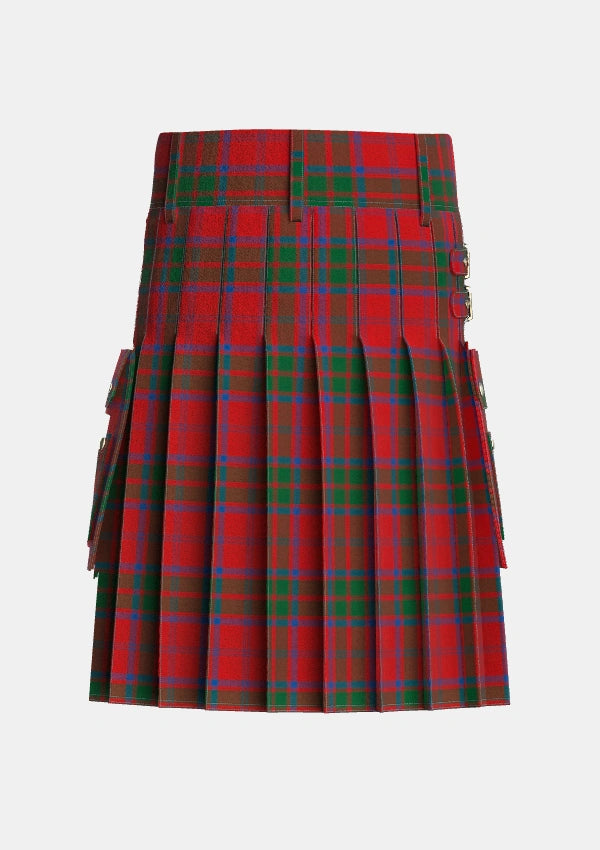 Utility_Grant_Vestiarium_Scoticum_Tartan_1399_kilt_back_image_with_pleated_design_and_adjustable_buckles_for_men