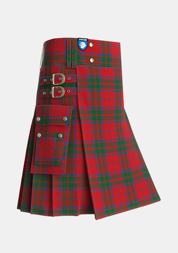 Utility_Grant_Vestiarium_Scoticum_Tartan_1399_kilt_side_image_with_pleated_design_and_adjustable_buckles_for_men
