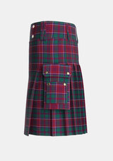 Utility_Grant_of_Glenmoriston_Tartan_2887_kilt_left_image_with_pleated_design_and_adjustable_buckles_for_men