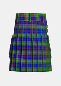 Utility_Greene_Tartan_4187_kilt_back_image_with_pleated_design_and_adjustable_buckles_for_men