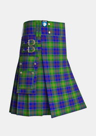 Utility_Greene_Tartan_4187_kilt_side_image_with_pleated_design_and_adjustable_buckles_for_men