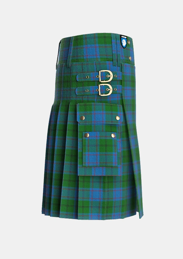 Utility_Greenlaw_American_Tartan_5791_kilt_right_image_with_pleated_design_and_adjustable_buckles_for_men