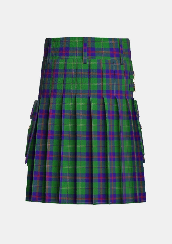 Utility_Gretna_Green_Tartan_5119_kilt_back_image_with_pleated_design_and_adjustable_buckles_for_men