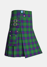 Utility_Gretna_Green_Tartan_5119_kilt_side_image_with_pleated_design_and_adjustable_buckles_for_men