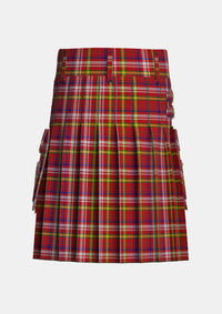 Utility_Griffiths_John_Tartan_12980_kilt_back_image_with_pleated_design_and_adjustable_buckles_for_men