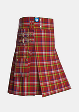 Utility_Griffiths_John_Tartan_12980_kilt_side_image_with_pleated_design_and_adjustable_buckles_for_men