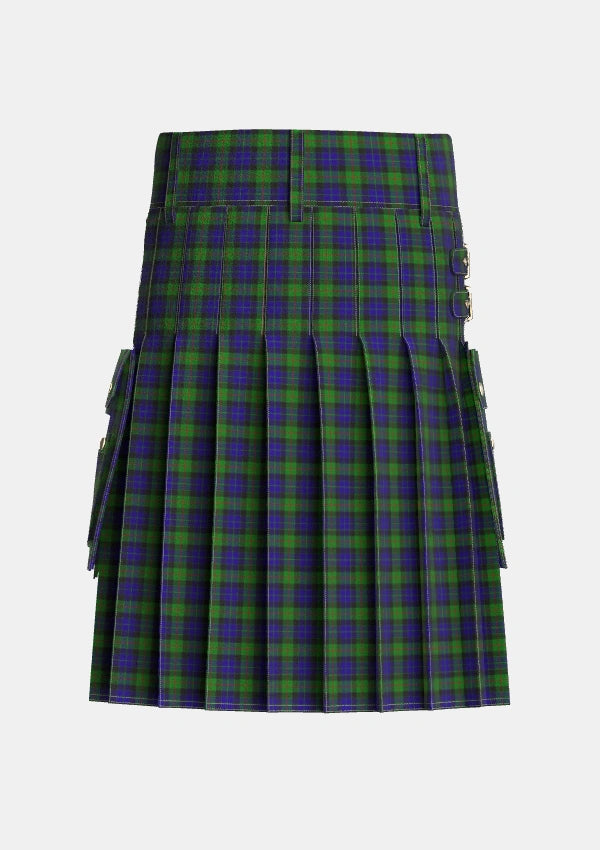 Utility_Gunn_2_Tartan_708_kilt_back_image_with_pleated_design_and_adjustable_buckles_for_men