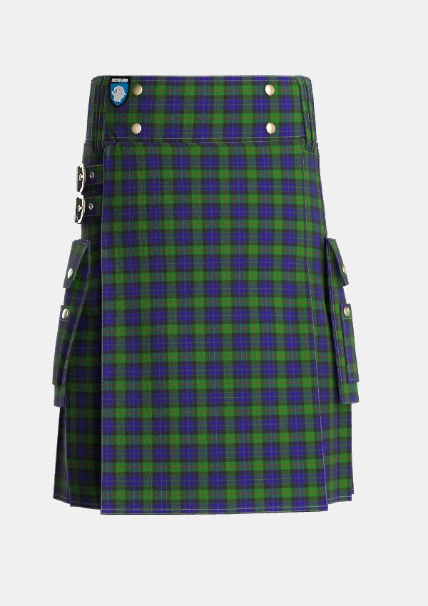 Utility_Gunn_2_Tartan_708_kilt_front_image_with_pleated_design_and_adjustable_buckles_for_men