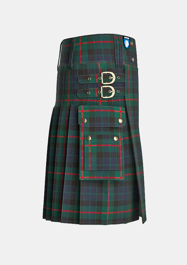 Utility_Gunn_Modern_Tartan_kilt_right_image_with_pleated_design_and_adjustable_buckles_for_men