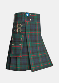 Utility_Gunn_Modern_Tartan_kilt_side_image_with_pleated_design_and_adjustable_buckles_for_men