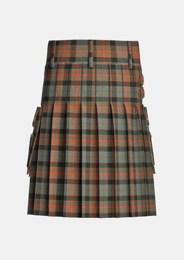 Utility_Gunn_Weathered_Tartan_kilt_back_image_with_pleated_design_and_adjustable_buckles_for_men