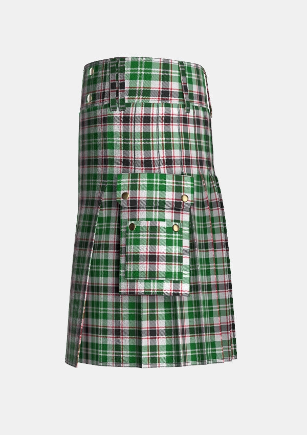 Utility_Hackett_William_Tartan_10530_kilt_left_image_with_pleated_design_and_adjustable_buckles_for_men