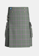 Utility_Halliday_Tartan_7552_kilt_front_image_with_pleated_design_and_adjustable_buckles_for_men