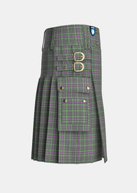 Utility_Halliday_Tartan_7552_kilt_right_image_with_pleated_design_and_adjustable_buckles_for_men