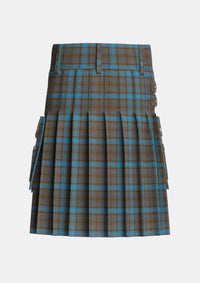 Utility_Hanna_of_Leith_yellow_line_Tartan_5144_kilt_back_image_with_pleated_design_and_adjustable_buckles_for_men