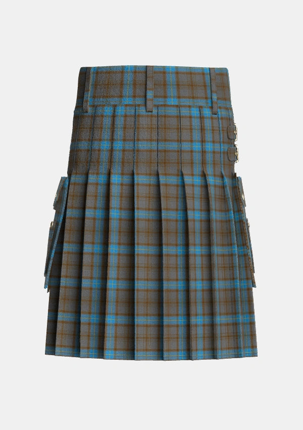 Utility_Hanna_of_Leith_yellow_line_Tartan_5144_kilt_back_image_with_pleated_design_and_adjustable_buckles_for_men
