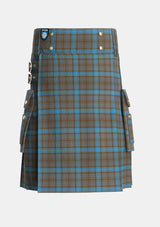 Utility_Hanna_of_Leith_yellow_line_Tartan_5144_kilt_front_image_with_pleated_design_and_adjustable_buckles_for_men