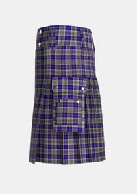 Utility_Hanna_of_Stirlingshire_Tartan_5150_kilt_left_image_with_pleated_design_and_adjustable_buckles_for_men