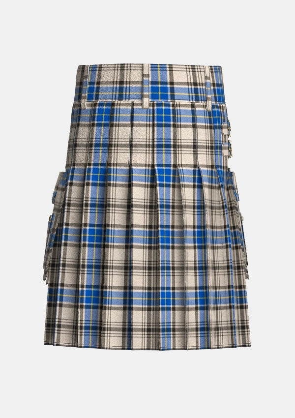 Utility_Hannay_Tartan_1255_kilt_back_image_with_pleated_design_and_adjustable_buckles_for_men