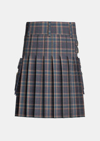 Utility_Harris_Mist_tartan_13674_kilt_back_image_with_pleated_design_and_adjustable_buckles_for_men