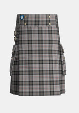 Utility_Harris_tartan_5159_kilt_front_image_with_pleated_design_and_adjustable_buckles_for_men