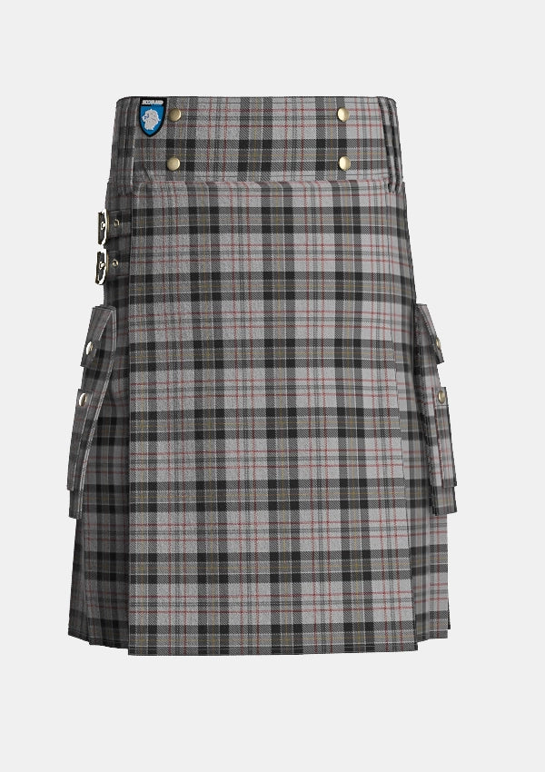 Utility_Harris_tartan_5159_kilt_front_image_with_pleated_design_and_adjustable_buckles_for_men
