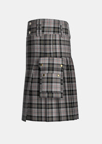 Utility_Harris_tartan_5159_kilt_left_image_with_pleated_design_and_adjustable_buckles_for_men