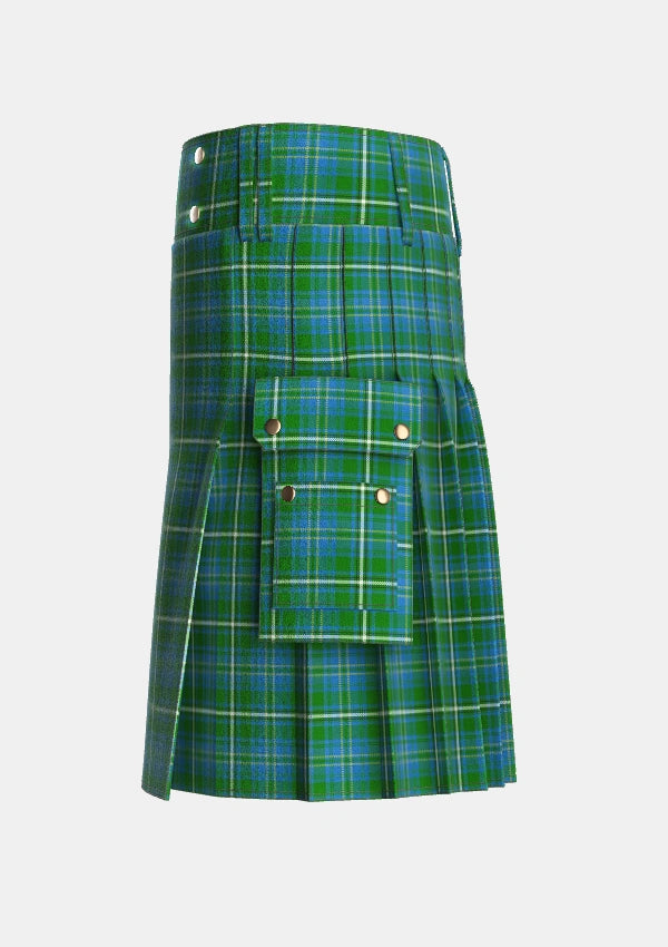 Utility_Hay_Hunting_Tartan_2712_kilt_left_image_with_pleated_design_and_adjustable_buckles_for_men