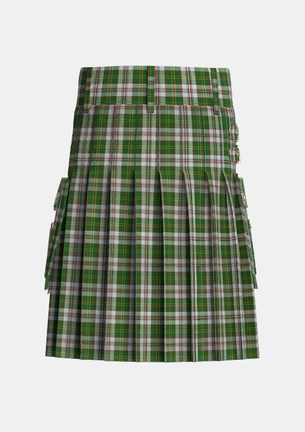 Utility_Hay_White_Dress_Tartan_1556_kilt_back_image_with_pleated_design_and_adjustable_buckles_for_men