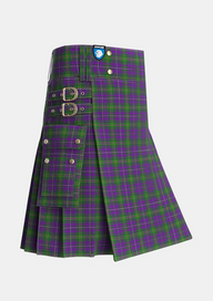 Utility_Hay_of_Megginch_Tartan_13994_kilt_side_image_with_pleated_design_and_adjustable_buckles_for_men