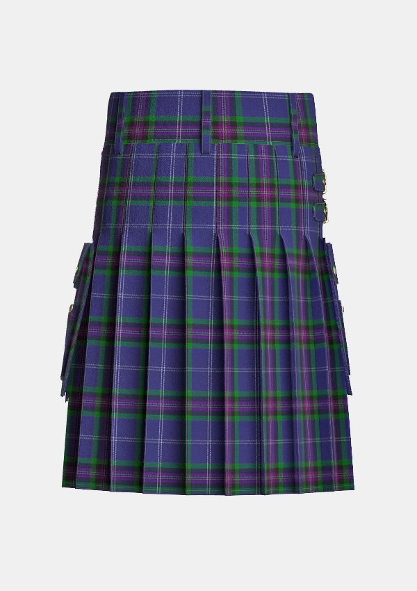 Utility_Heart_of_Scotland_Tartan_4230_kilt_back_image_with_pleated_design_and_adjustable_buckles_for_men