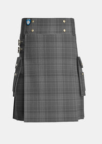 Utility_Hebridean_Cairn_Tartan_6822_kilt_front_image_with_pleated_design_and_adjustable_buckles_for_men