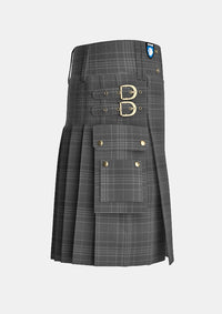 Utility_Hebridean_Cairn_Tartan_6822_kilt_right_image_with_pleated_design_and_adjustable_buckles_for_men