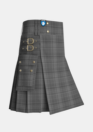 Utility_Hebridean_Cairn_Tartan_6822_kilt_side_image_with_pleated_design_and_adjustable_buckles_for_men