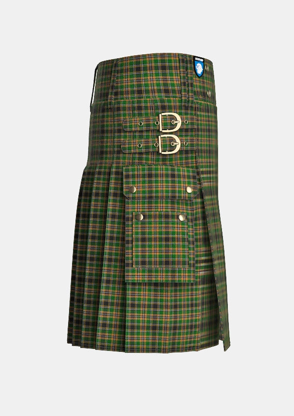 Utility_Hebrides_Tartan_5172_kilt_right_image_with_pleated_design_and_adjustable_buckles_for_men