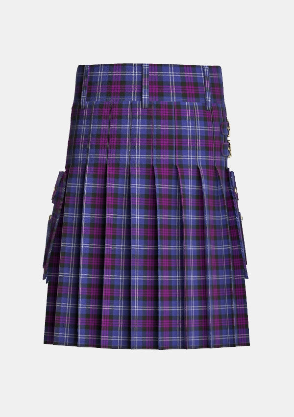 Utility_Heritage_of_Scotland_tartan_7300_kilt_back_image_with_pleated_design_and_adjustable_buckles_for_men