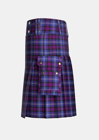 Utility_Heritage_of_Scotland_tartan_7300_kilt_left_image_with_pleated_design_and_adjustable_buckles_for_men