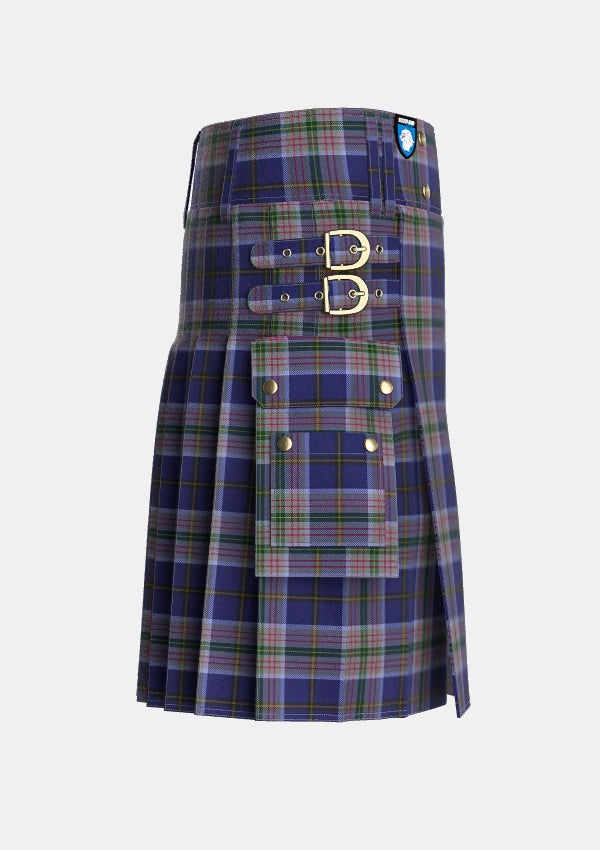 Utility_Heston_Tartan_4221_kilt_right_image_with_pleated_design_and_adjustable_buckles_for_men