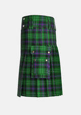 Utility_Hibernian_Football_Club_Tartan_2559_kilt_left_image_with_pleated_design_and_adjustable_buckles_for_men