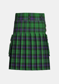 Utility_Hibs_tartan_kilt_back_image_with_pleated_design_and_adjustable_buckles_for_men