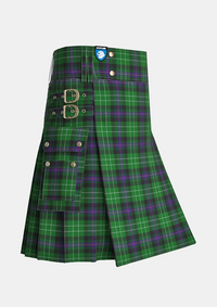 Utility_Hibs_tartan_kilt_side_image_with_pleated_design_and_adjustable_buckles_for_men