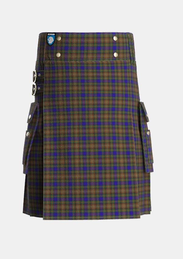 Utility_Highfield_Hunting_Tartan_4182_kilt_front_image_with_pleated_design_and_adjustable_buckles_for_men