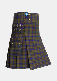 Utility_Highfield_Hunting_Tartan_4182_kilt_side_image_with_pleated_design_and_adjustable_buckles_for_men