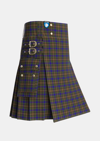 Utility_Highfield_Hunting_Tartan_4182_kilt_side_image_with_pleated_design_and_adjustable_buckles_for_men