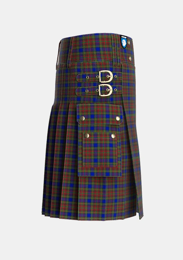 Utility_Highfield_Tartan_5186_kilt_right_image_with_pleated_design_and_adjustable_buckles_for_men