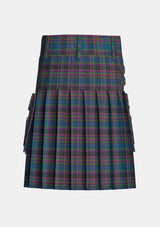 Utility_Highland_Mist_Tartan_4585_kilt_back_image_with_pleated_design_and_adjustable_buckles_for_men